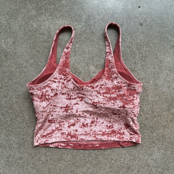 *RARE* Lululemon Pink Crushed Velvet Crop Top - Picture 2 of 2